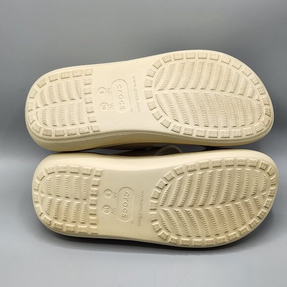 Crocs Classic Crush Platform Sandal Cream Unisex Mens 8 Womens 10 - Picture 6 of 11